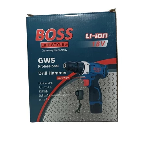 دریل پیچگوشتی شارژی ۱۸ ولت باس BOSS مدل GWS با باتری لیتیومی اصل
