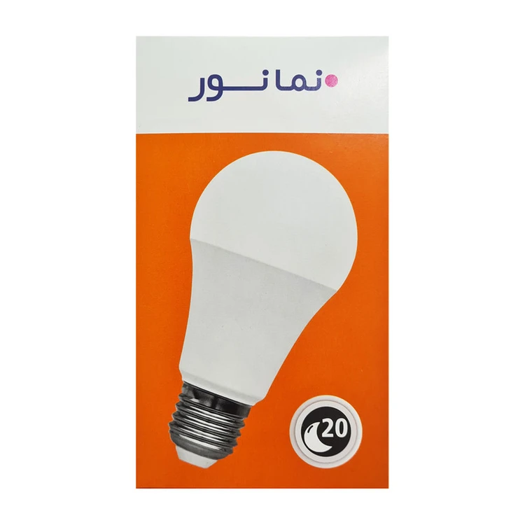 لامپ ال ای دی 20وات نمانور bulb-A80 پایه E27 مدل مهتابی